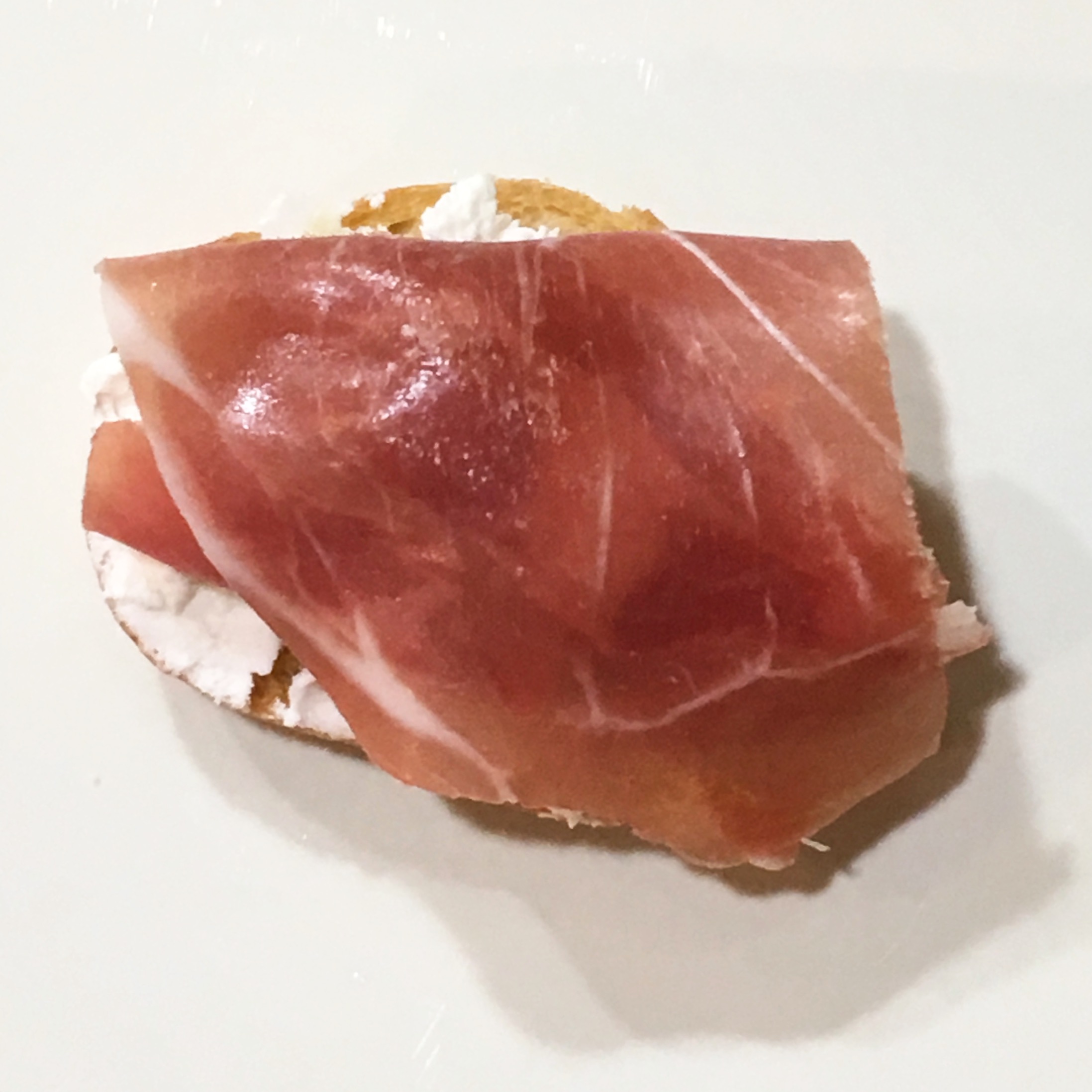 Prosciutto on Goat Cheese