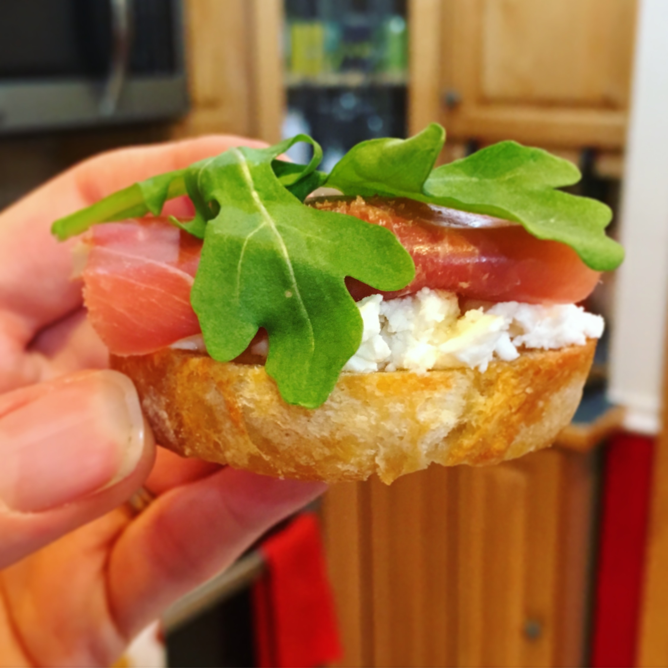 Goat Cheese and Prosciutto Crostini