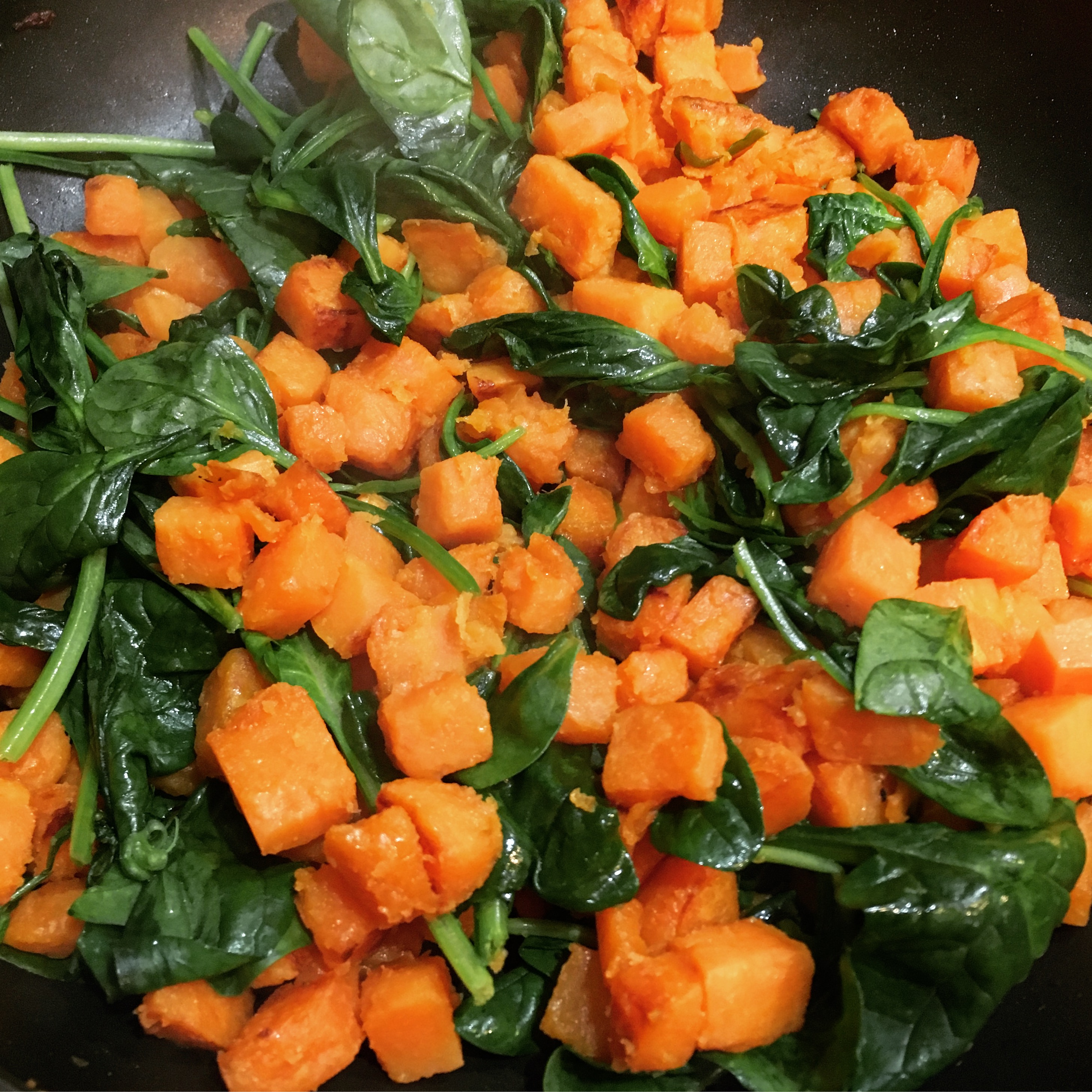 Sweet Potatoes with Spinach