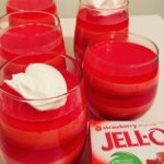 Layered Strawberry Jell-O Cups