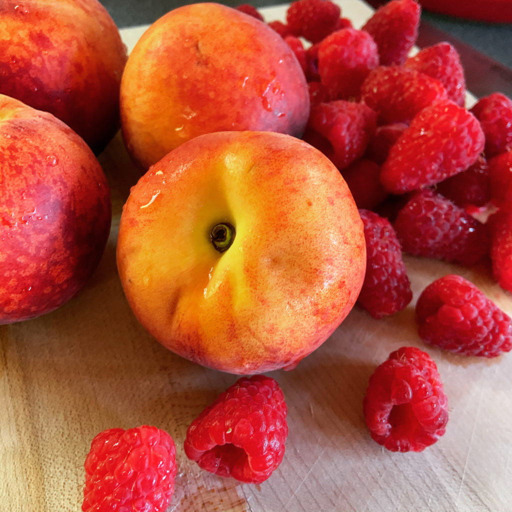 Peaches and Raspberries