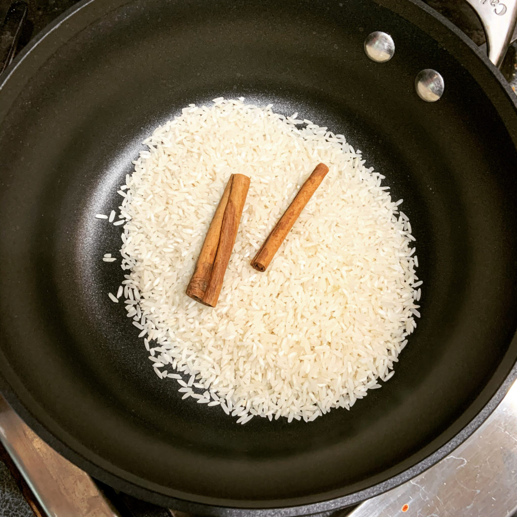 Rice and Cinnamon for Arroz con Leche