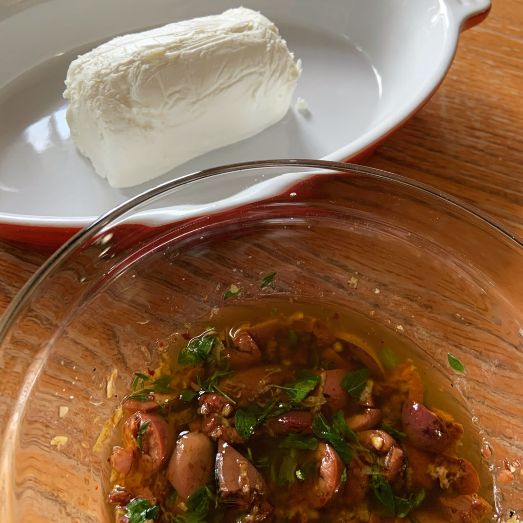 Prepping Goat Cheese Spread