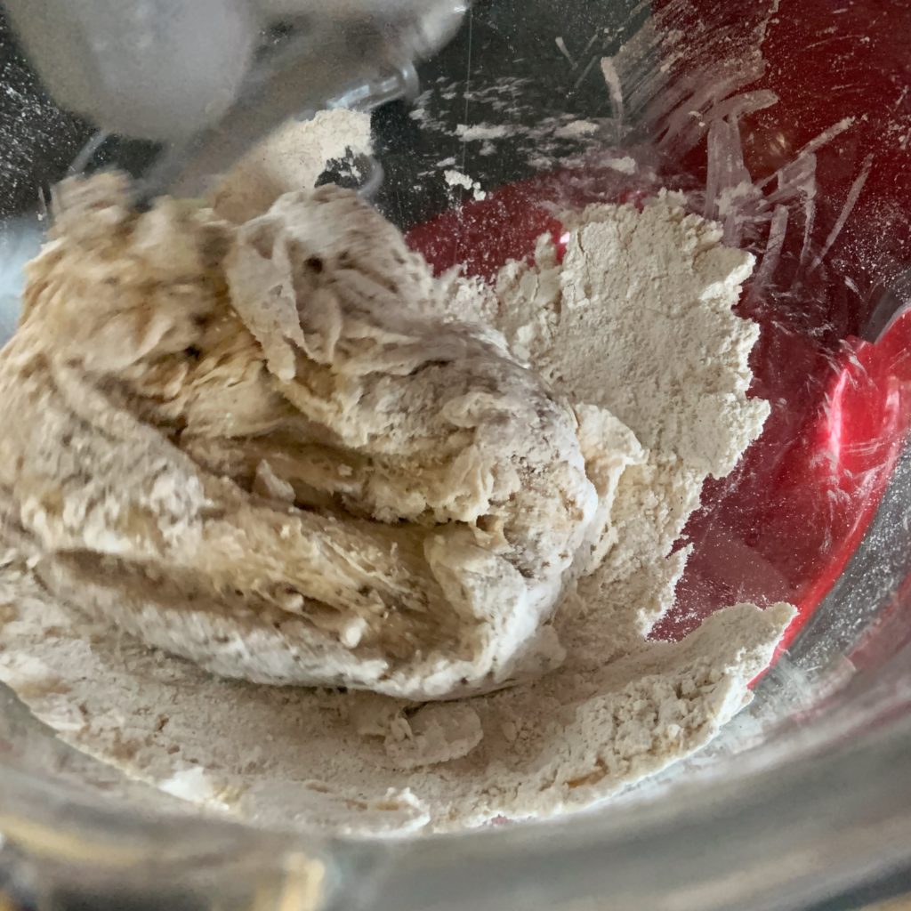 Kneading barmbrack dough