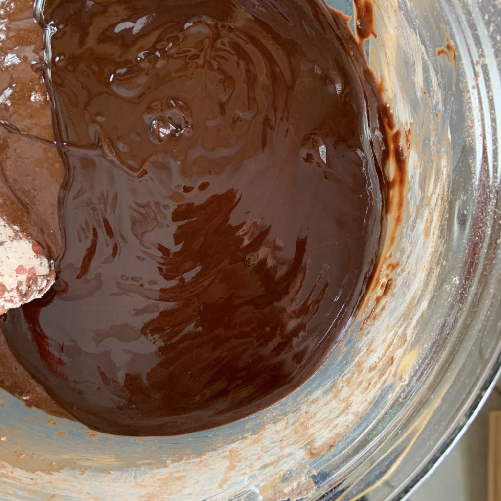 Chocolate madeleine batter