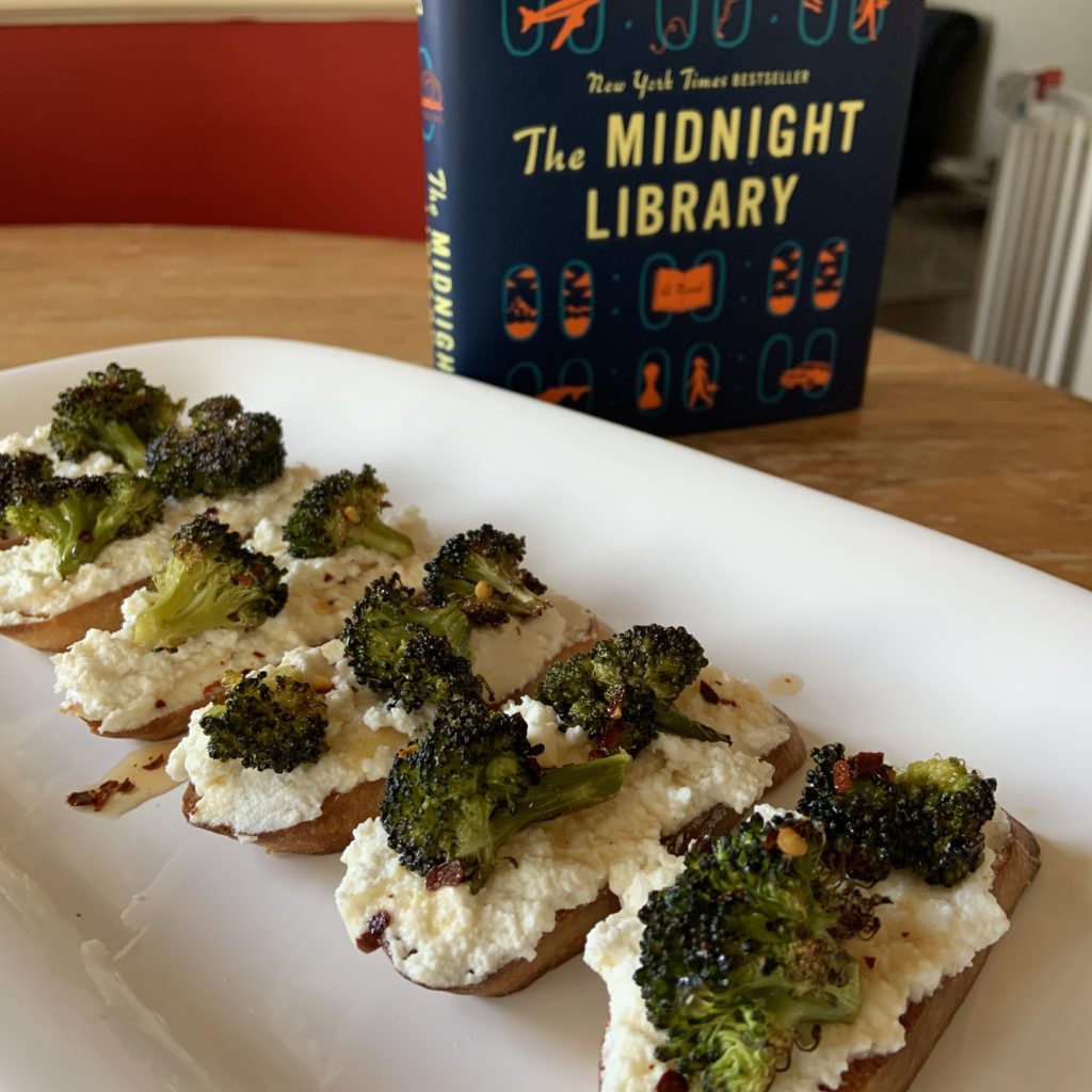 Broccoli toasts inspired by The Midnight Library