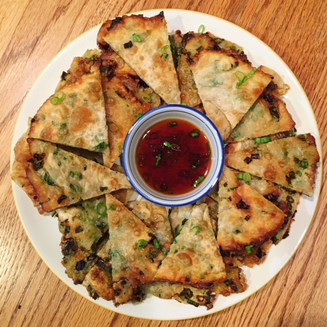 Scallion Pancakes with Sauce