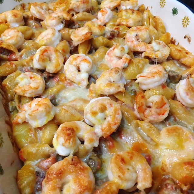 Shrimp and Sausage Pasta Bake