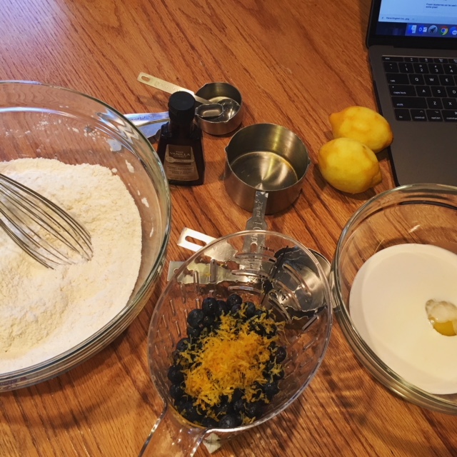 Prepping for Lemon Blueberry Scones