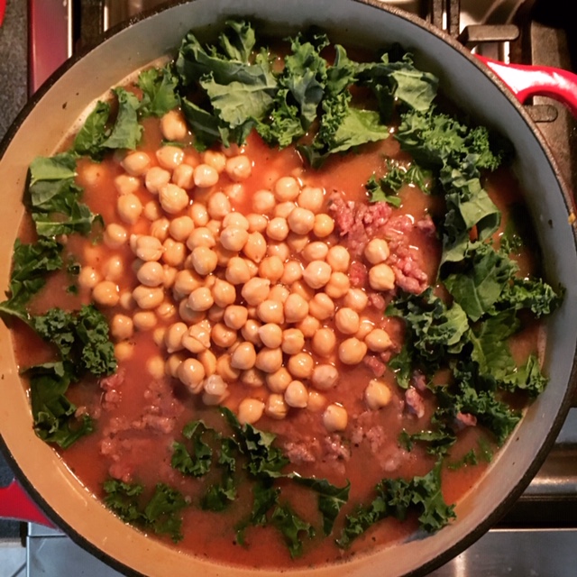 Kale Chickpeas Tomato Soup