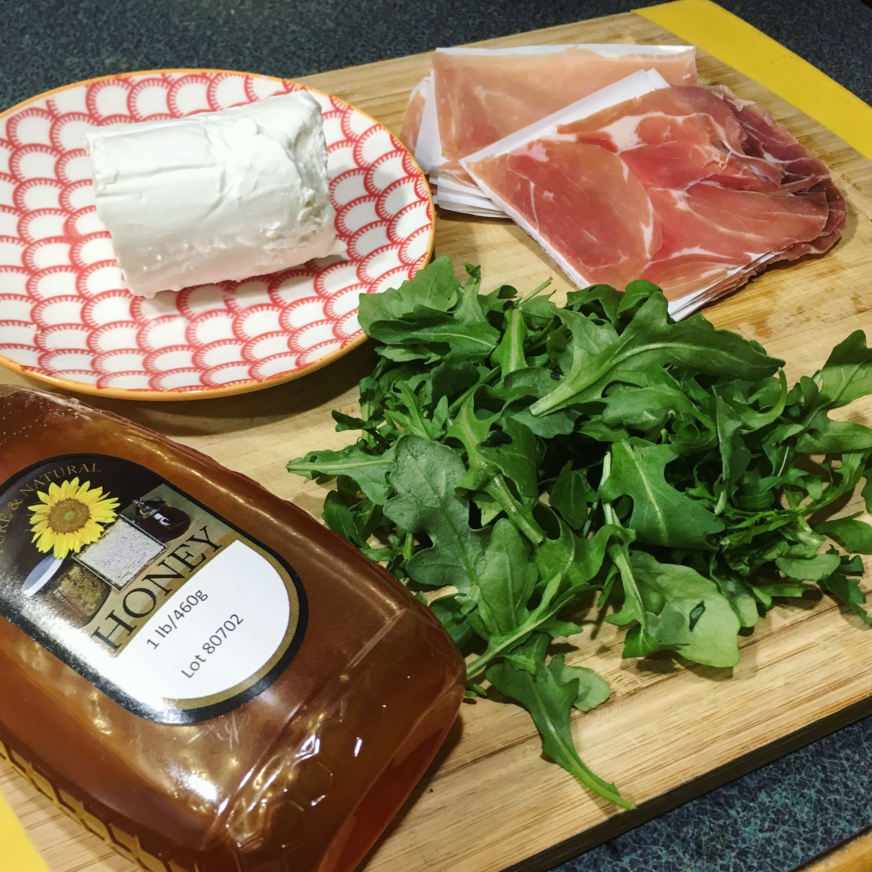 Ingredients for Goat Cheese Prosciutto Crostini