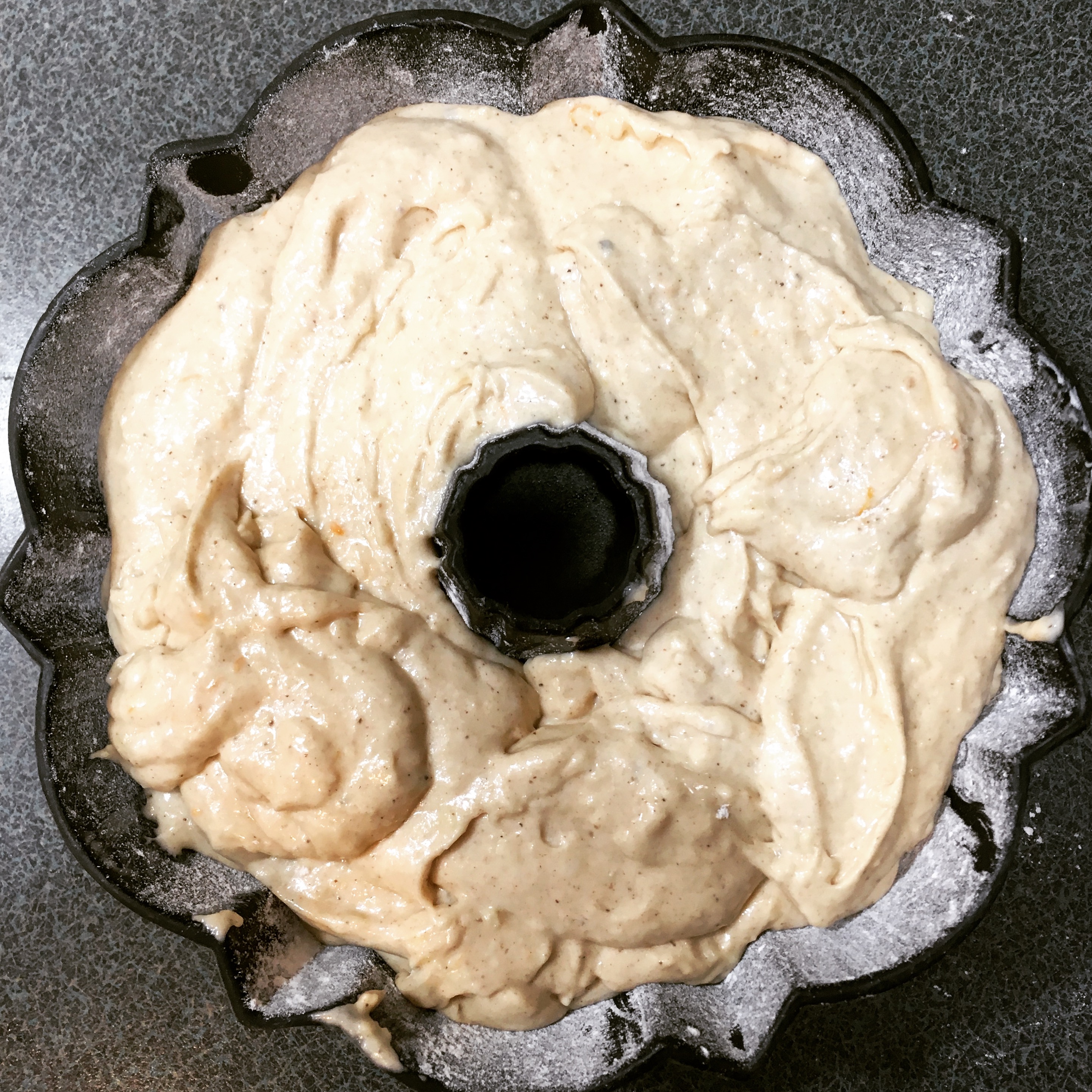 6-cup Bundt Pan with Cake Batter