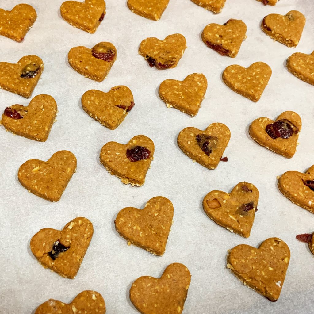 Unbaked Heart-Shaped Homemade Dog Treats