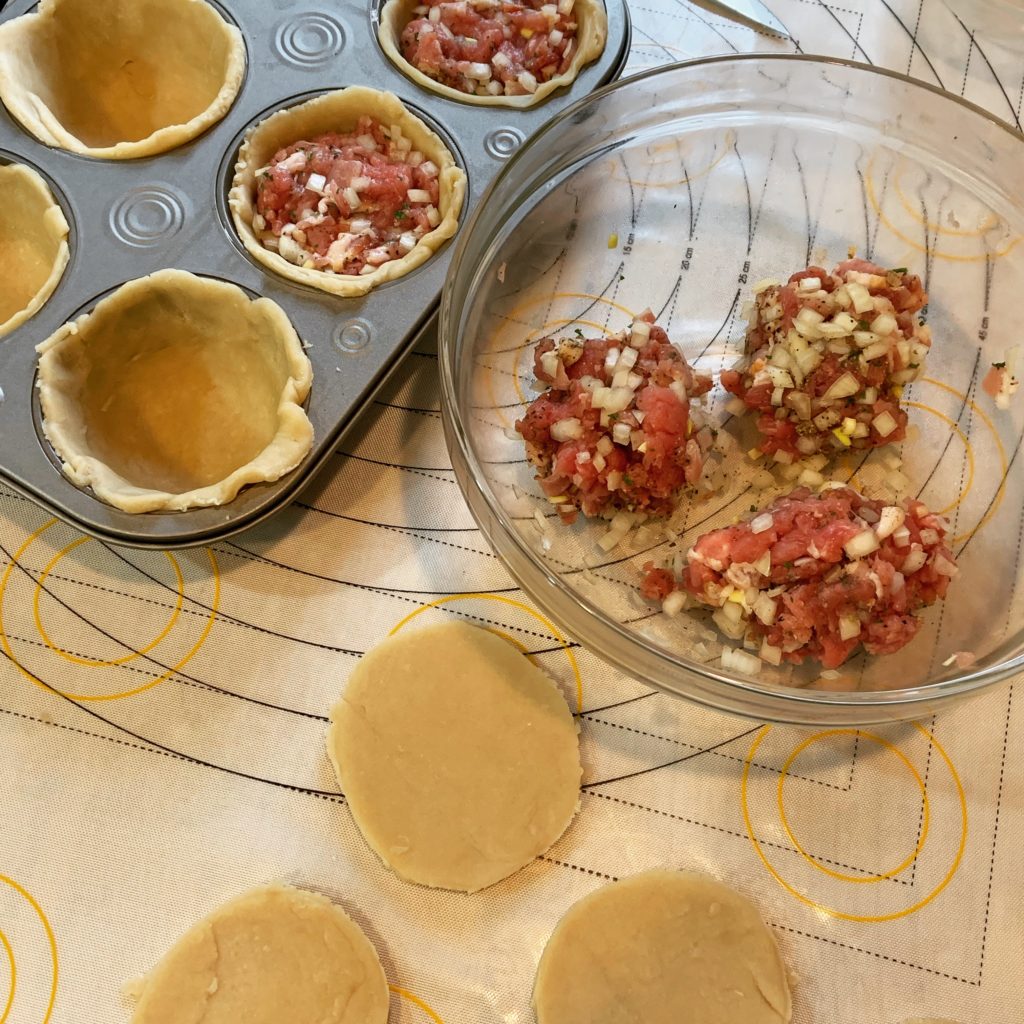 Assembling Pork Pies