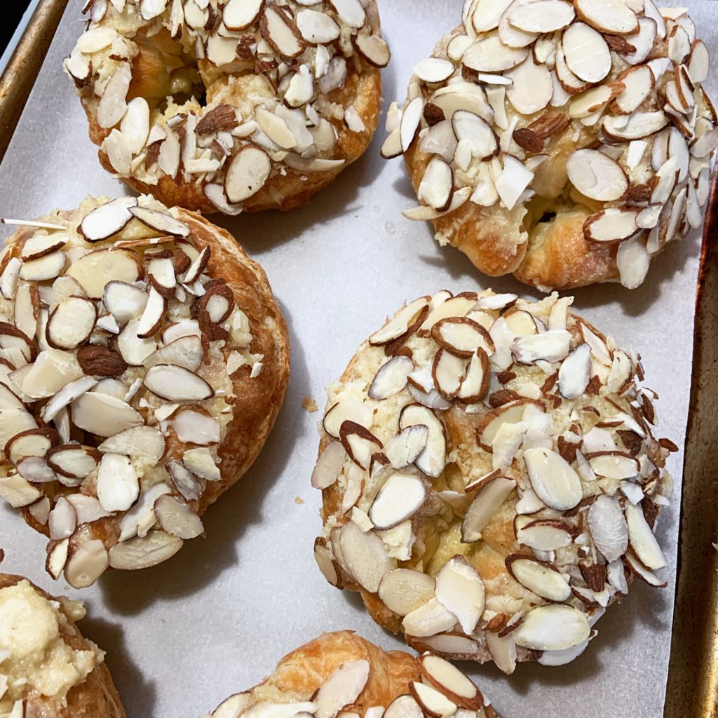 Unbaked Almond Croissants