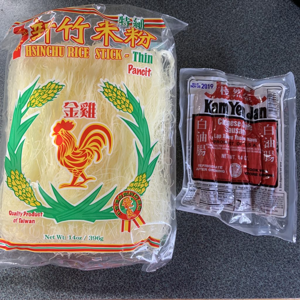 Pancit Noodles and Chinese Sausage