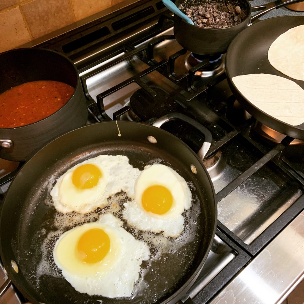 Making Huevos Rancheros