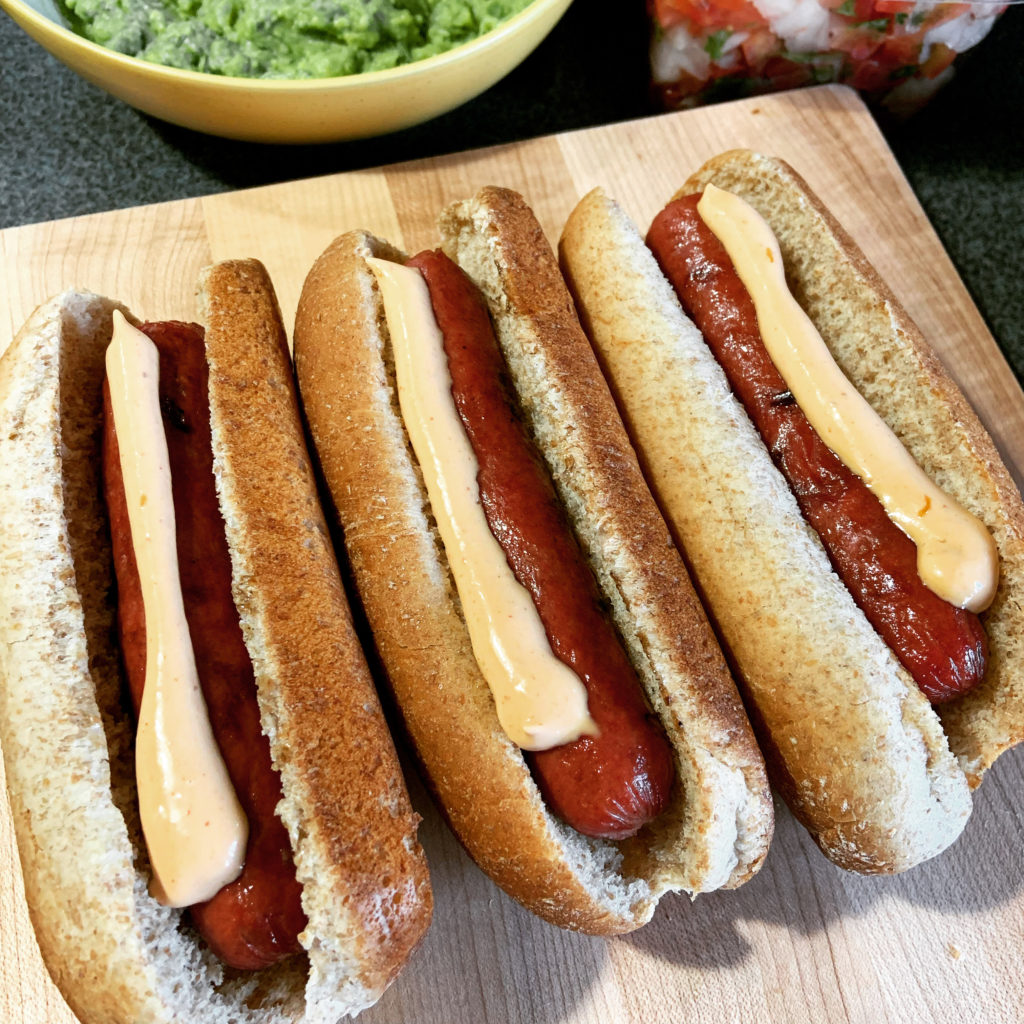 Making food truck style hot dogs