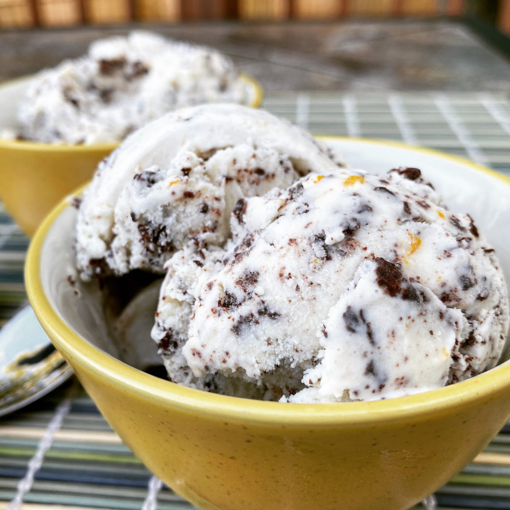 Creamsicle Ice Cream with Chocolate Flakes