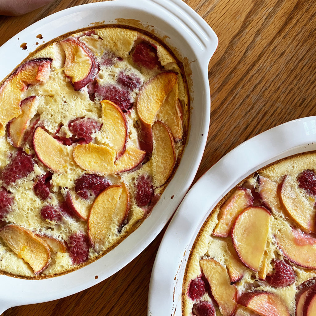 Peach and Raspberry Clafoutis