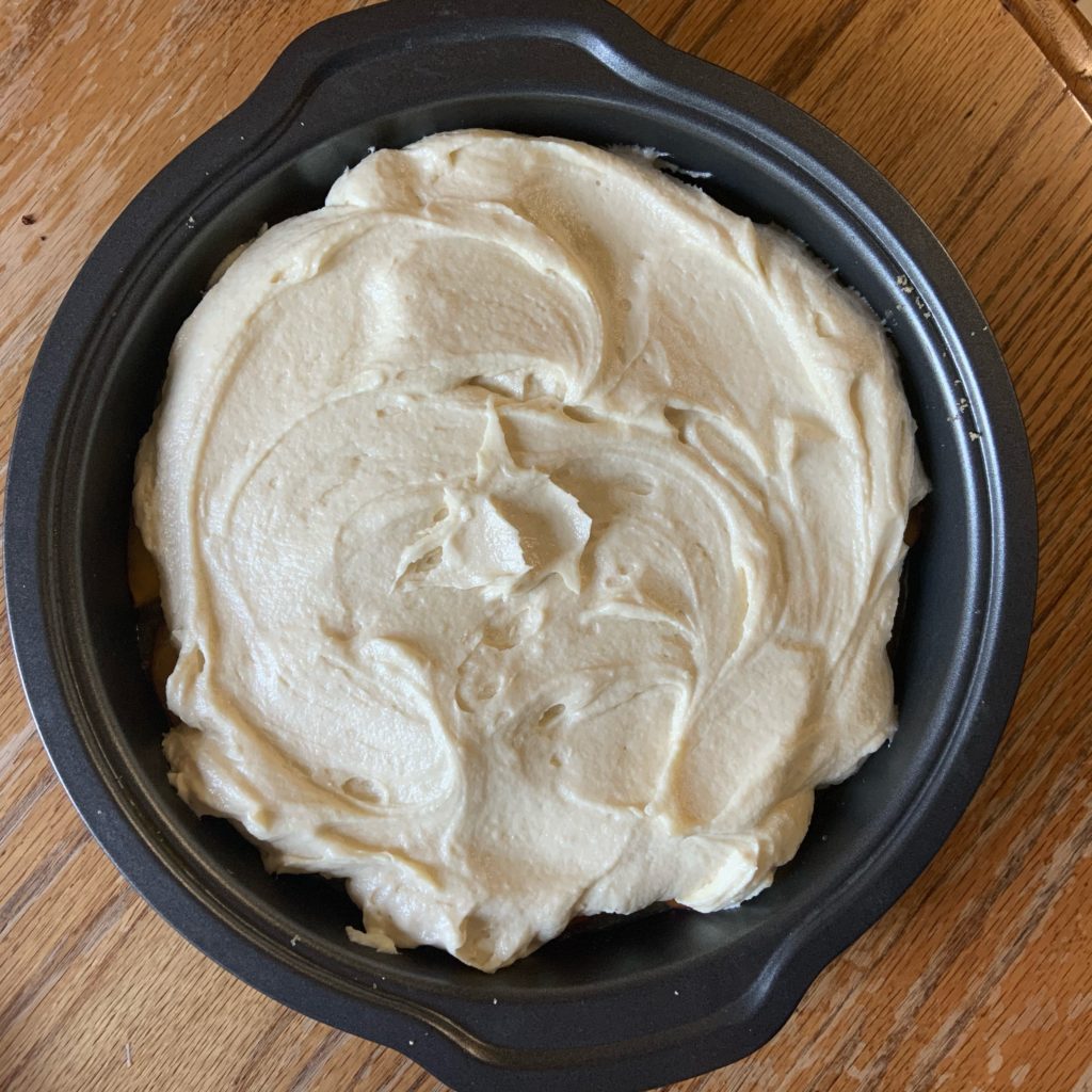 Making Peach Upside Down Cake