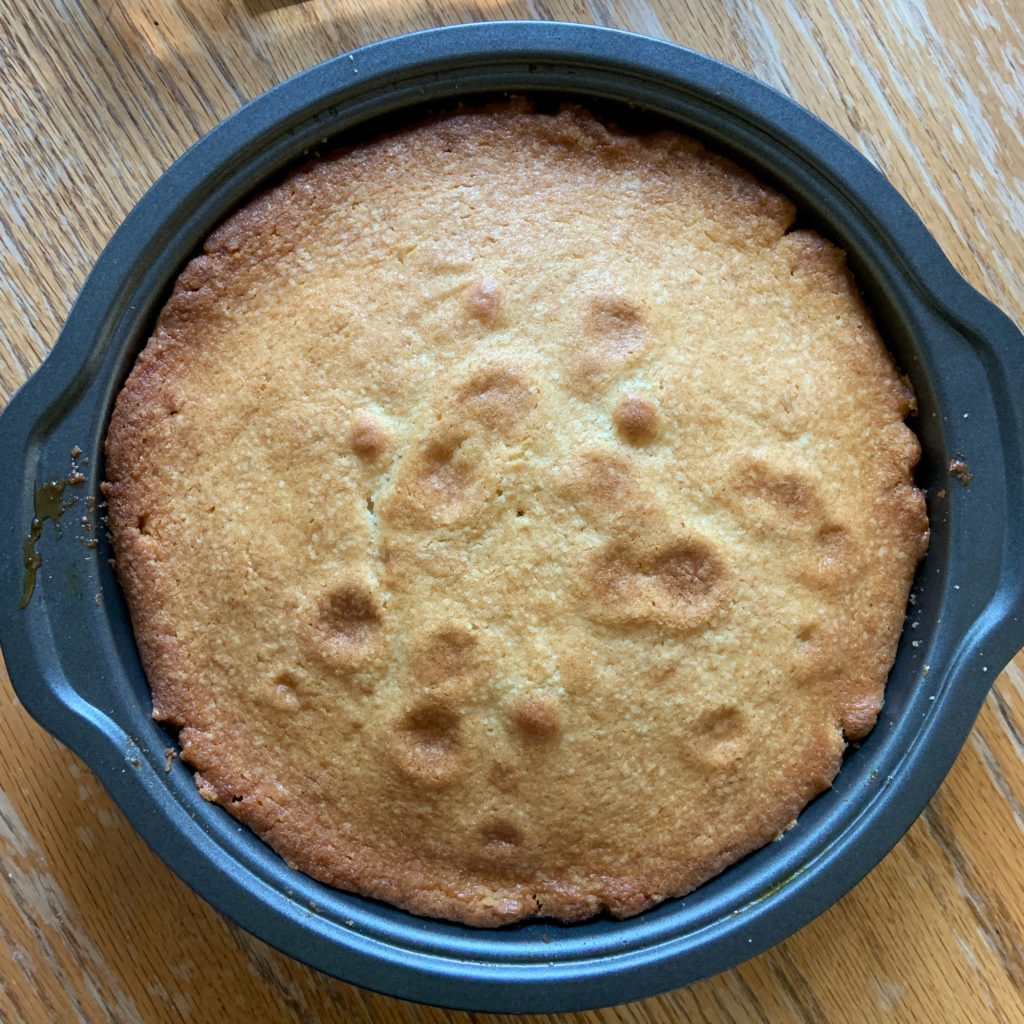 Peach Upside Down Cake (Not Flipped)