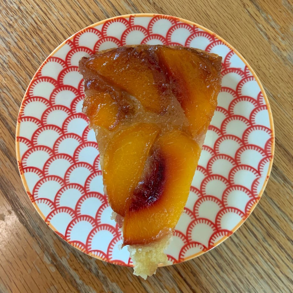 Slice of Peach Upside Down Cake