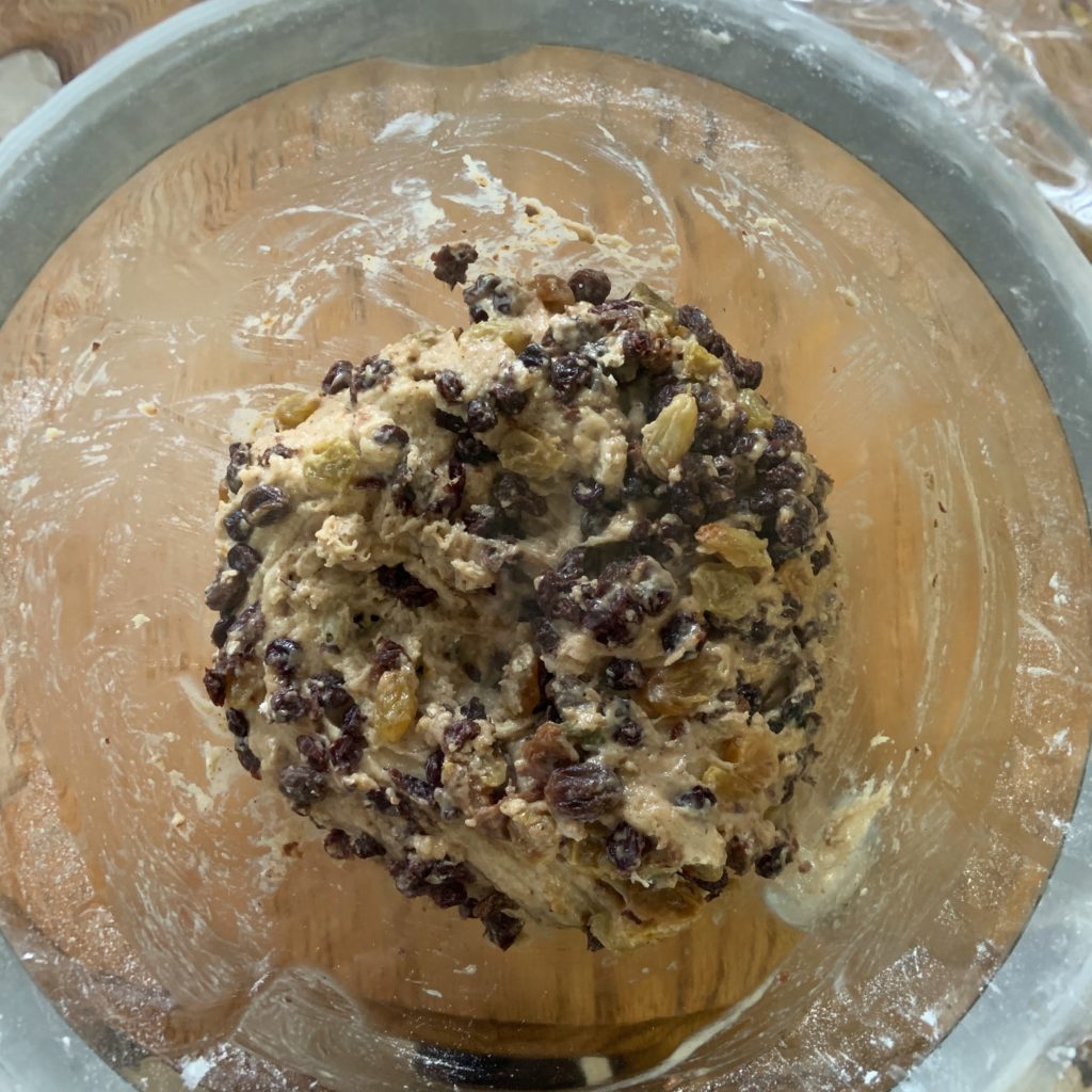 Barmbrack dough, pre-rise