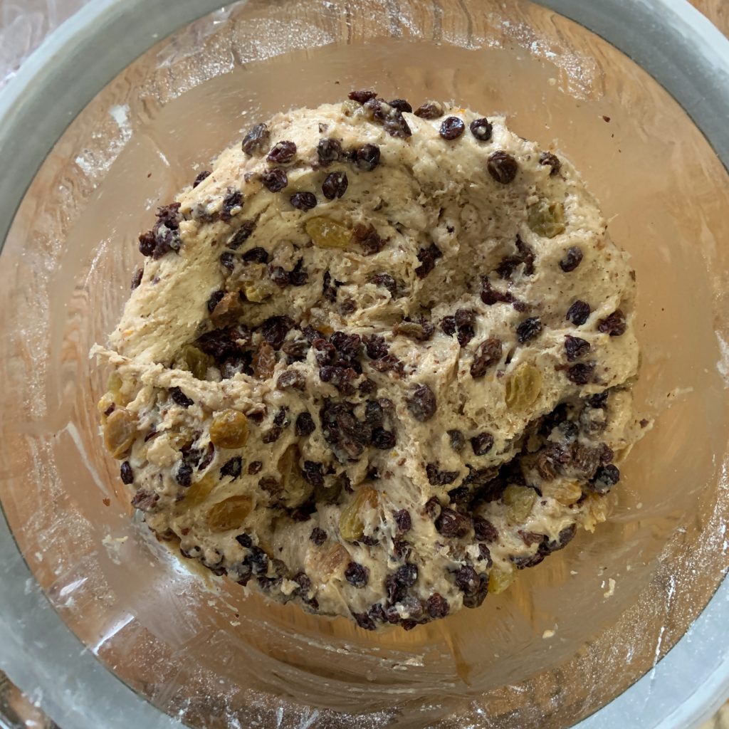 Doubled barmbrack dough