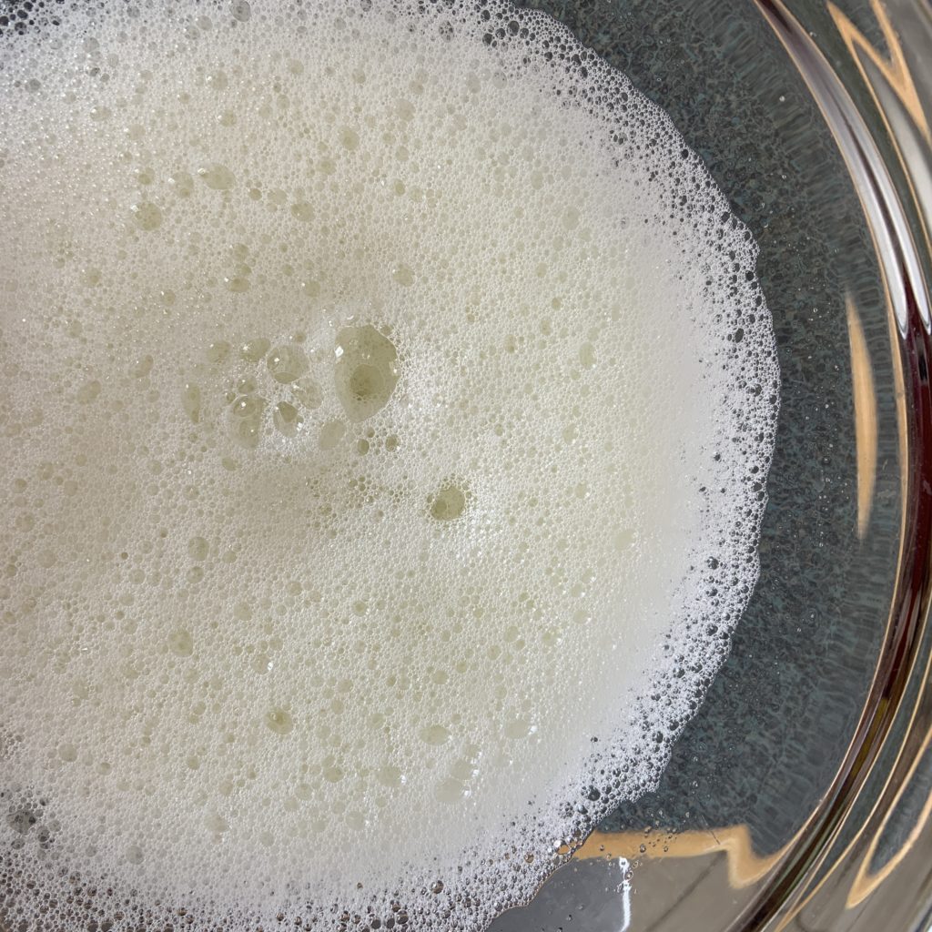 Frothy egg whites